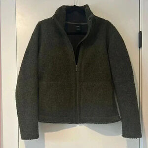 Nau Olive Green Boiled Wool Jacket - Size Medium